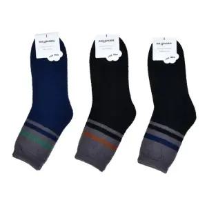 (5켤레) 국산 중목 남자 수면양말 남성 심플 줄무늬 겨울 보온 양말 세트