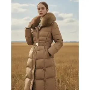 [데니스골프][DENNIS] 여성 폭스퍼 벨티드 롱 구스다운_BE_RAQWLDJ276