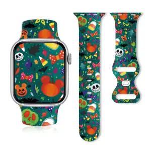 호환 워치 10 9 8 7용 특이한 할로윈 실리콘 밴드 교체 가능한 팔찌 iWatch 46mm 42mm 41mm 40mm 호환