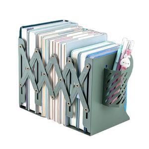 [미국배송] 선반용 조절 가능한 북엔드 무거운 책용 금속 책상용 펜 홀더가 있는 책 스토퍼 정리함 책 및 잡지용 책장 정리함 홀더