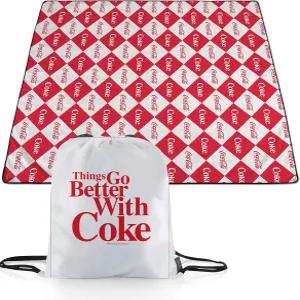 피크닉 타임 코카콜라 임프레사 담요 가벼운 비치 세탁기 세탁 가능 (레드 앤 화이트)