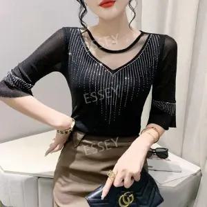 라인 줌바 댄스복상의 에어로빅 블랙 사교 방송 모던 댄스옷 살사 스포츠 무대의상