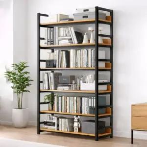 아트박스 가구느낌 리버책장 6단 1100 철제 책꽂이 인테리어