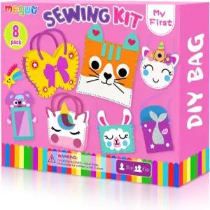 아이들을 위한 메구오 재봉 키트 초보 예술 및 공예 쉬운 DIY 핸드백 장식품 8가지 크리스마스 선물 4-12세