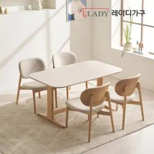 [3만원상품권]엘린 패밀리 원목 세라믹식탁 4인 세트 원목의자형