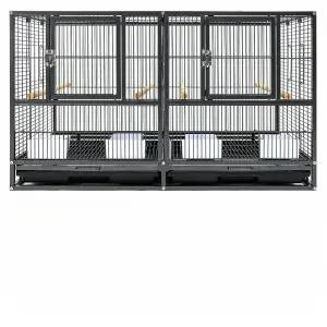 3단 새장 대형 조류 놀이터 아크릴 바퀴 연철 사육 둥지 버드케이지