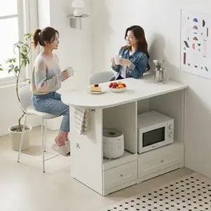 [지베스]위드 1200 반타원형 렌지대 홈바 아일랜드 식탁 테이블