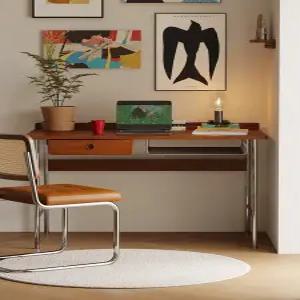 미드센추리 책상 모던 테이블 스테인리스 철제 책상