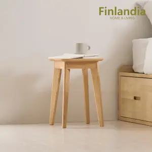 엘라인 고무나무 원목 사각 스툴 화장대의자 미니협탁