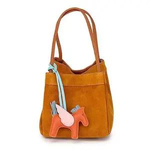 스웨이드 스퀘어 미니 토트백 크로스백 여성 심플백