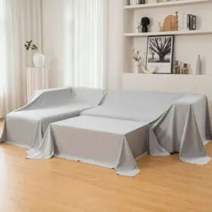 대형 이사 천 공사 가구 덮는 방지용 커버 식탁 쇼파 엘레강트그레이 2.4m 4m