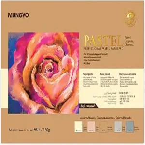MUNGYO 프로페셔널 파스텔 종이 패드. A4 사이즈 오일 30장(소프트 색상 모듬) 드로잉 보드 아티스트 아트