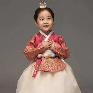 중전 - 홍아당의 날개베이지 아동한복 남아