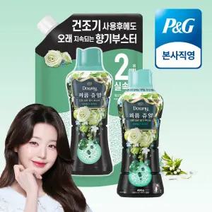 다우니 퍼퓸 쥬얼 에메랄드 브리즈 향기 부스터 480g 1개 + 대용량 리필 950g
