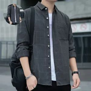 긴팔 남성 체크셔츠 간절기 남친룩 캠퍼스룩 남방