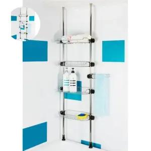 (제스트)갤러리 기둥식 욕조위 선반 400 -4단 욕실 수납 정리