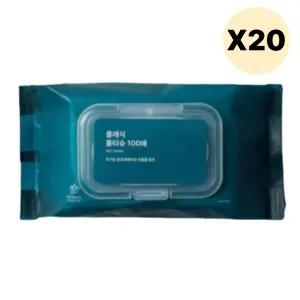 JAJU 자주 클래식 물티슈 캡형 물휴지 청소 100매X20 BNS