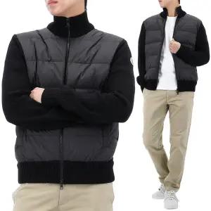 25FW 몽클레어 로고 패치 믹스 집업 자켓 9B00040 M1131 999