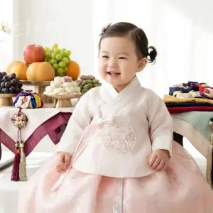 여아 한복 Get-130 분홍꽃치마-백일 돌 아동한복 어린이 초등
