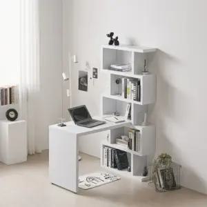 제이가구 브란스모듈 1200 소형 책상 5단 책장 세트