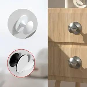 심플 무타공 가구 손잡이 붙박이장 원형 1구 무광 부착식 서랍장 싱크대 신발장