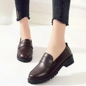 단화 플랫 구두 깔끔한 로퍼 합성가죽 슬립온 여자 WFLPU0H