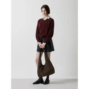 [ZOOC](신세계 사우스시티)캐시미어 블렌디드 카라 블록 니트 탑 Z254KSK002