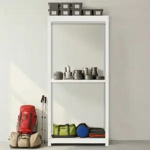 올메탈 철판수납장 MAX200 고하중 창고선반 3단 900x300x2400