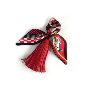 [하프클럽/]키링 키홀더 백참 가방장식 면실크 리본 O자형 링