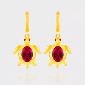[베티블루] 995 999 24K 순금 루비 거북이 여성 3.75g 금 원터치 귀걸이