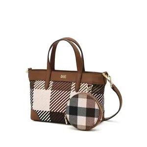 [닥스 여성]닥스 액세서리 여성 [스테디셀러] 브라운 체크 가죽 토트백  (WCBA5E832W2)