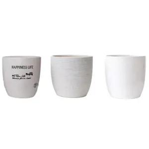 모던레시피 3개세트 원형 도자기 화분 20/25/30