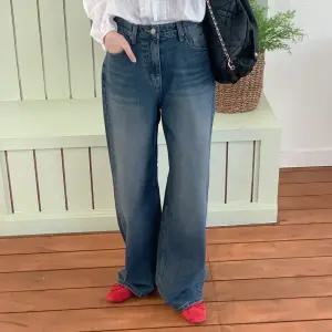 코첼라 기모 와이드 데님팬츠