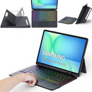 삼성 갤럭시 탭 S10 Fe 플러스 13.1 인치 2025, 7 컬러 백라이트 슬림 및 마그네틱 탈착 킥스탠드 5G 키보드, 탭 S10 FE+ 13.1