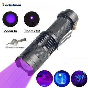 미니 UV 손전등 LED 자외선 토치 휴대용 클립 블랙 라이트 핸드 395nm 보라색 램프 무당벌레 감지 조명