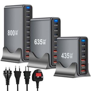 800W/670W/470W USB C 빠른 GaN 충전기 아이폰 15 14 13 프로 최대 삼성 s23 s24 xiaomi 화웨이 맥북 유형 PD3.0를 위한 다중 항구 데스크톱 충전소