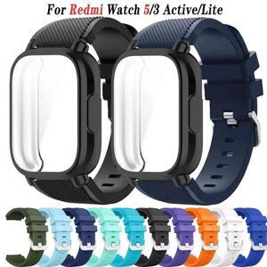 레드미 워치 5 액티브 5 라이트 스마트워치용 실리콘 스트랩+케이스, 레드미 워치 3 액티브/3 라이트 스포
