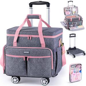 바퀴와 손잡이가 달린 롤링 토트백, 재봉틀 케이스, 스크랩북 보관용 공예품 정리함, 교사용 백, 보관함, 아트 카트