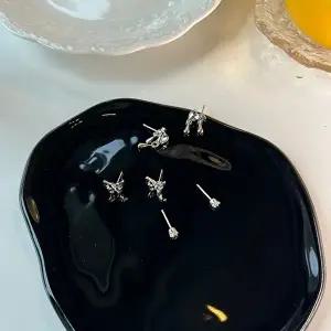 3SET 나비 큐빅귀걸이 은볼 세트 귀걸이 큐빅 이너컨-WFIFWQF