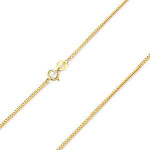 QREEMUU 14K 여성용 솔리드 옐로우 골드 박스 체인 목걸이, 폭 0.6mm / 1mm, 길이 16-30인치로 제공