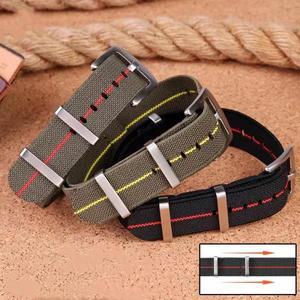 탄성 나일론 시계 밴드, 60 년대 프랑스 군대 낙하산 가방, 나토 스트랩, 스마트 워치 야외 스포츠 방수 팔