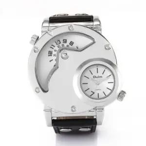 남성 손목시계-9591 아날로그 Oulm 2Pieces 스포츠 전자시계 손목시계