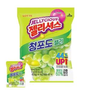 과일젤리 롯데 젤리셔스 청포도 젤리 x 72g 8개