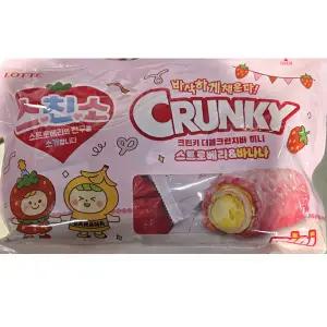 롯데 크런키 더블크런치바 미니 스트로베리n바나나 315.5g 스친소크런키 과자 간식