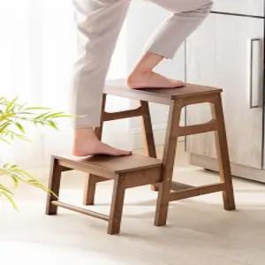 접이식 원목 예쁜 모던 주방 계단 가정용 발판 활용 사다리 의자 공간 미니 낮은 간이 도배