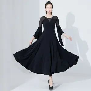 스포츠 댄스복 여성용 왈츠복 공연의상 사교 무용 스커트 여성 치마