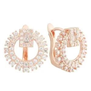 14K 골드필드 핀 큐빅 라운드 원터치 링 귀걸이 WFK1M2K