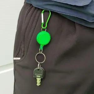 [룽스]와이어 도난방지열쇠 비너 버클 키홀더 릴고리