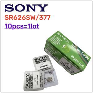 10Pcs 원래 소니 377 SR626SW LR626 AG4 1.55V 배터리 LR66 377 377A 알카라인 배터리 시계 장난감 자동차 원격 코인