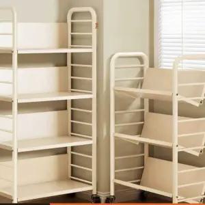 이동식 책꽂이 선반 운반기 5단 책장 카트 북카트 수납 거실